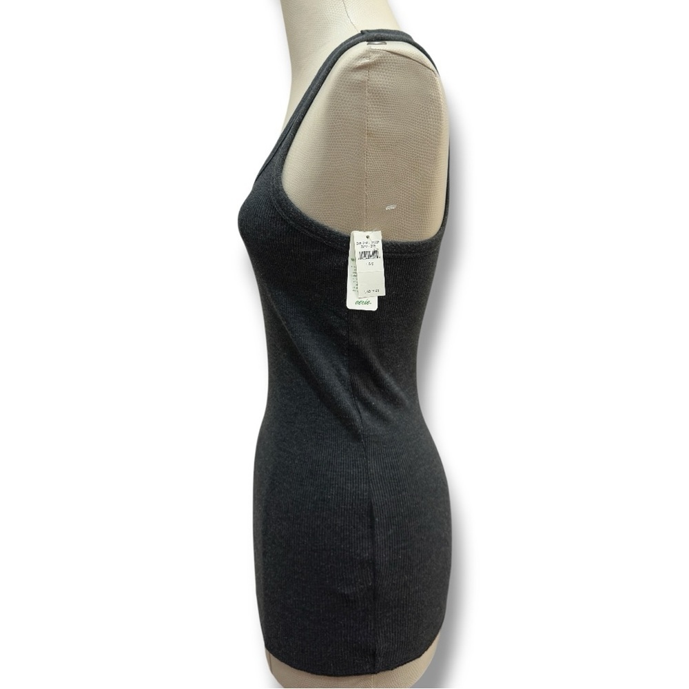 310 AERIE | NWT  Charcoal Gray Ribbed Scoop Neck Tank Top (Size S) - Picture 5 of 13